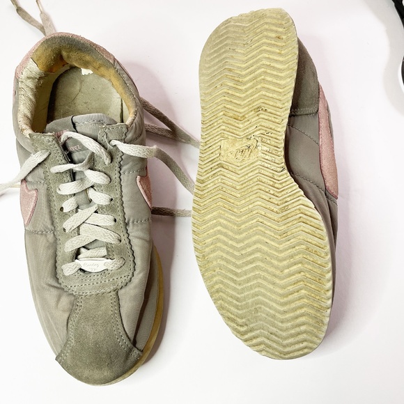 Nike Cortez‘72 Vintage Textile Shoes Women 8 Gray Suede Toe Pink Logo - Picture 3 of 4